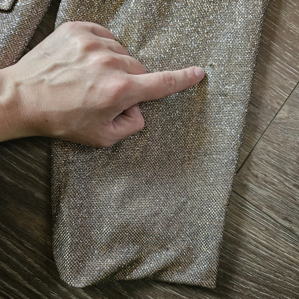 NWT Wild Fable Sparkly Gold New Years Eve Holiday Party Blazer Pants & Purse Set - Picture 13 of 15